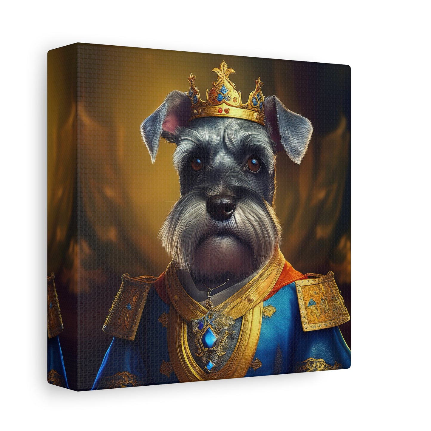 Miniature Schnauzer Renaissance Pet Portrait on Canvas | wall art | wall print | dog art