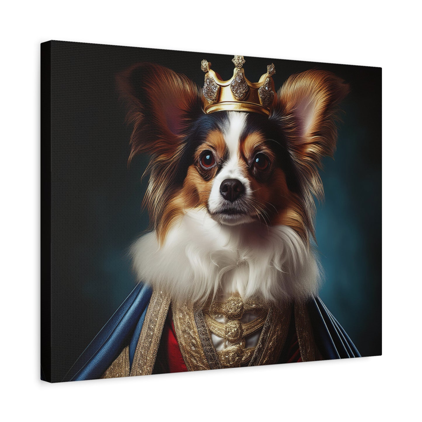 Papillon Pet Portrait Renaissance on Canvas, wall art, wall print, dog portrait, dog art