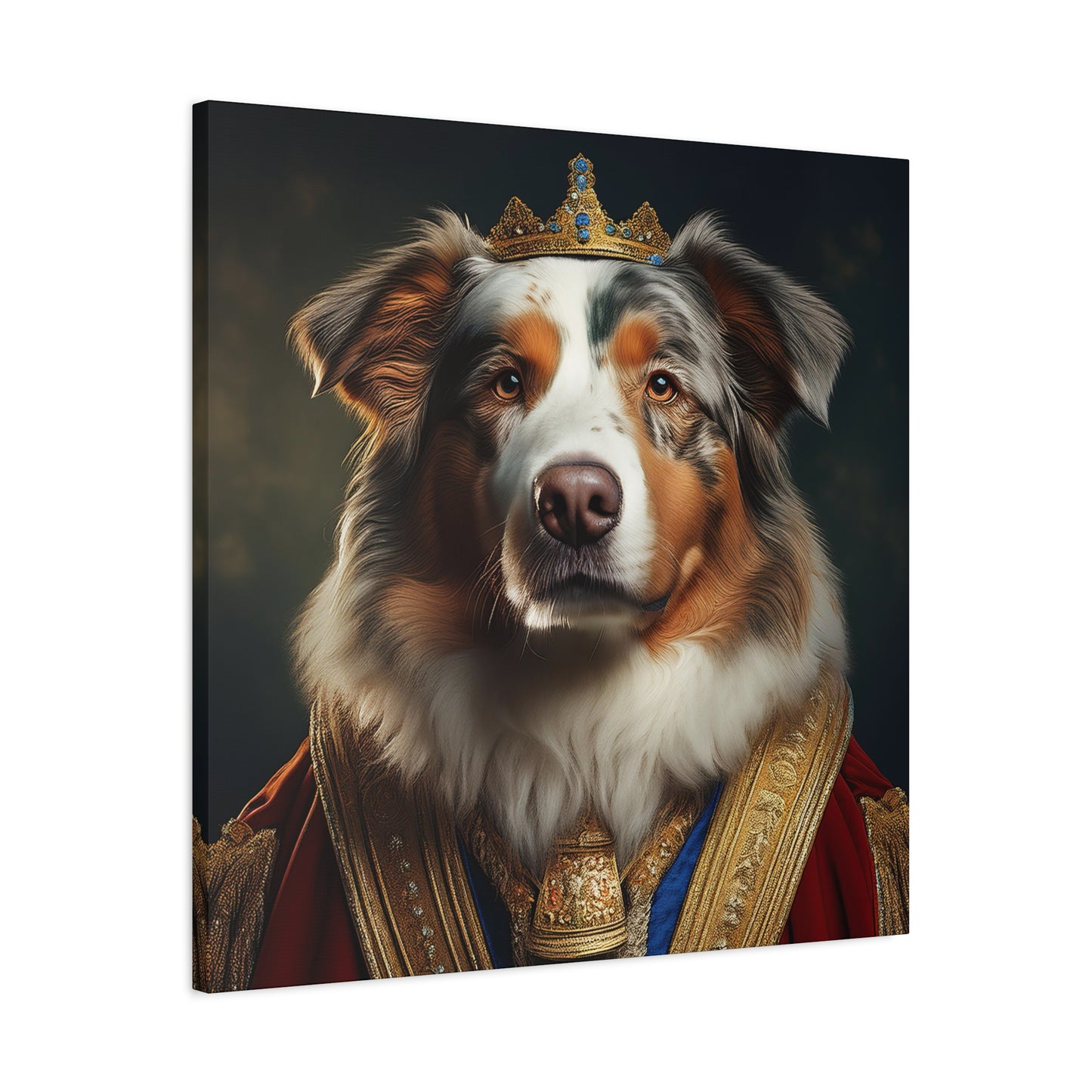 Australian Shepherd Pet Portrait Renaissance - Canvas, wall art, wall print, dog art, dog print