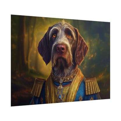 German Wirehaired Pointer Renaissance Pet Portrait Print, Pointer, Dog Lover Wall Art,  Dog Memorial Gift, wall art, wall print, dog print