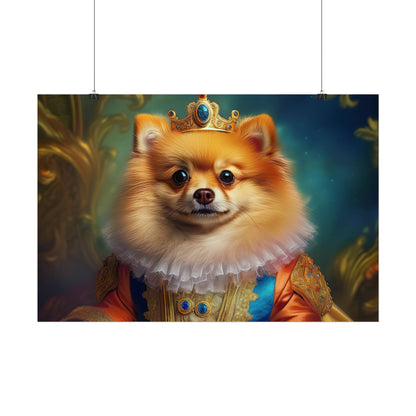 Pomeranian Renaissance Dog Portrait Art Print, Wall Decor Gift, Animal Lover Home Decor, Dog Wall Art