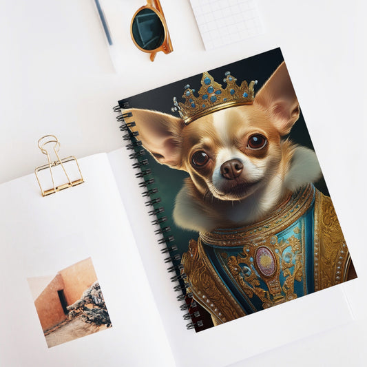 Chihuahua Renaissance Pet Portrait Spiral Notebook, Writing Journal, Note-Taking, Unique Dog Lover Gift