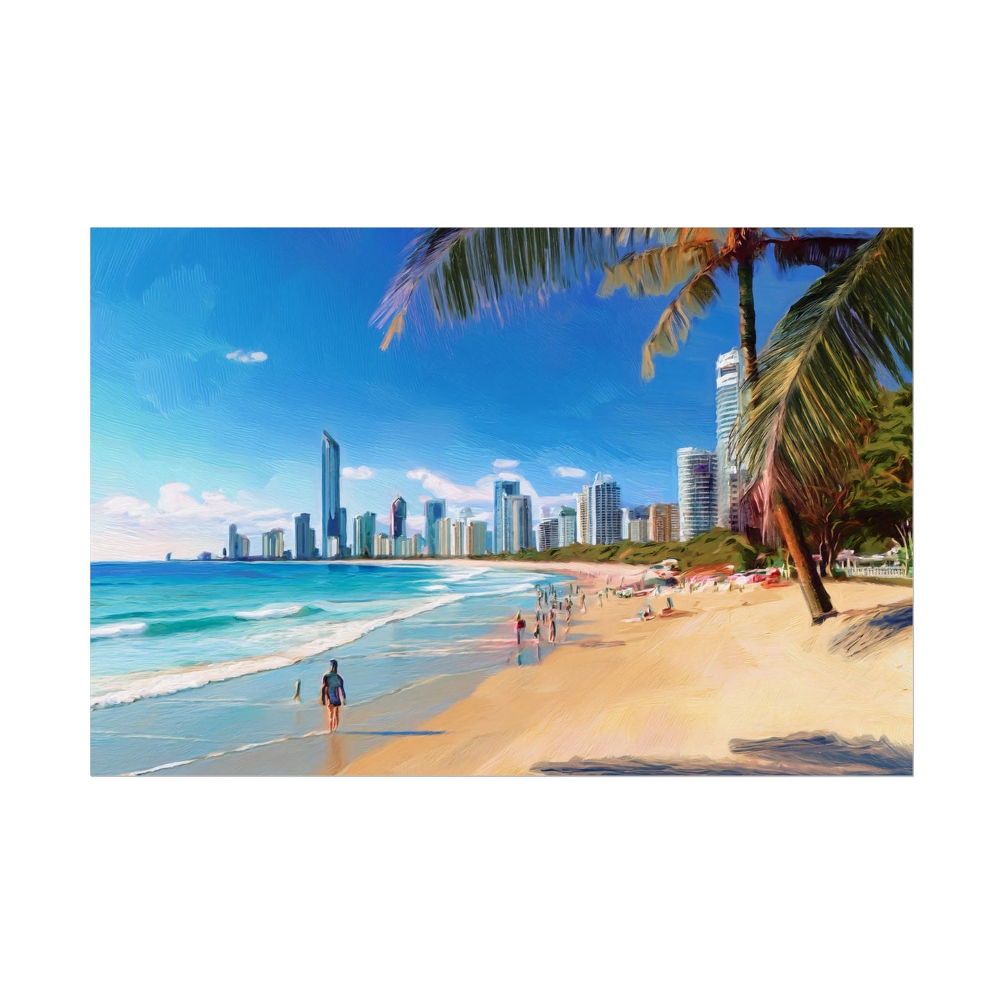 Surfers Paradise Beach Australia Coastal Print | Style 1 | Wall Art | Wall Print