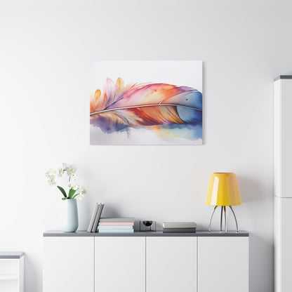 Rainbow Feather Watercolor Canvas Print - 3 | Elegant Wall Art & Prints | Unique Home Decor | Wall Print | Wall Art
