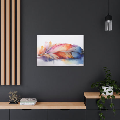 Rainbow Feather Watercolor Canvas Print - 3 | Elegant Wall Art & Prints | Unique Home Decor | Wall Print | Wall Art