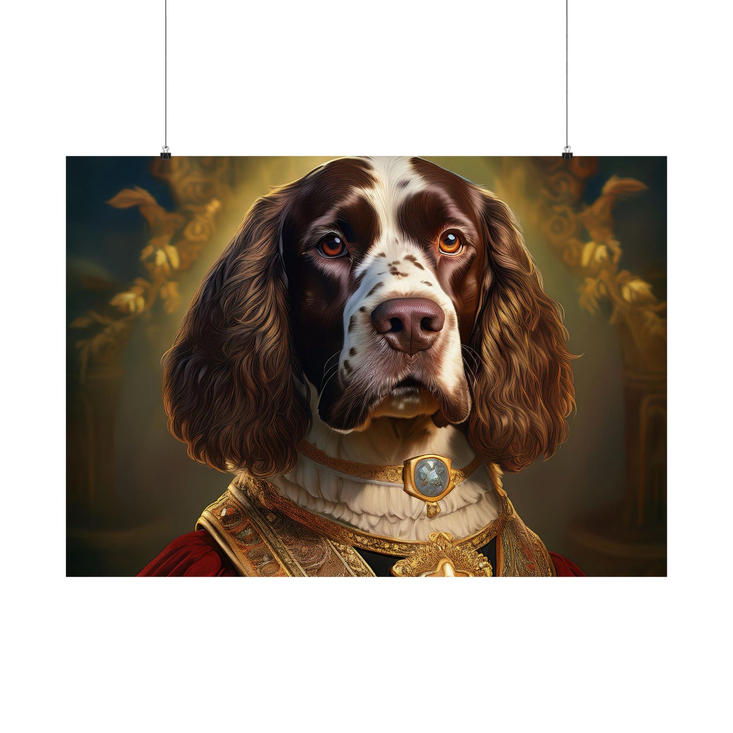 English Springer Spaniel Renaissance Dog Portrait Print, Wall Decor Gift, Dog Wall, wall prints, art prints