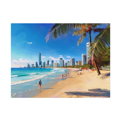 Surfers Paradise Beach Australia Coastal Print | Style 1 | Wall Art | Wall Print