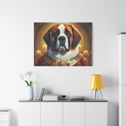 St Bernard Renaissance Portrait - Premium Canvas Wall Art, Dog Portrait, Unique Wall Print