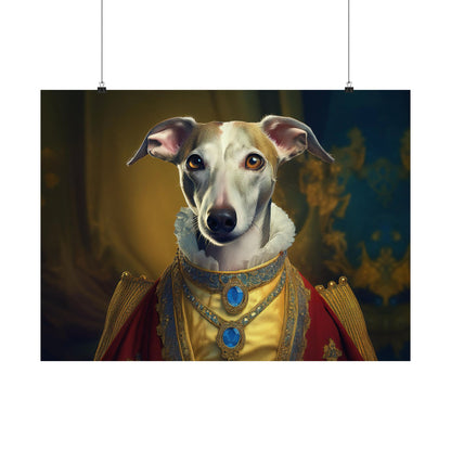 Whippet Dog Renaissance Pet Portrait Print, Whippet Art, Canine Decor, Dog Memorial Gift, wall print, wall art