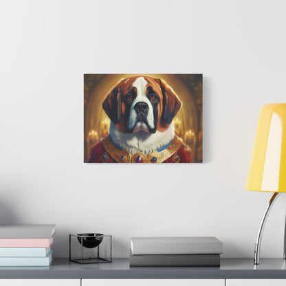 St Bernard Renaissance Portrait - Premium Canvas Wall Art, Dog Portrait, Unique Wall Print