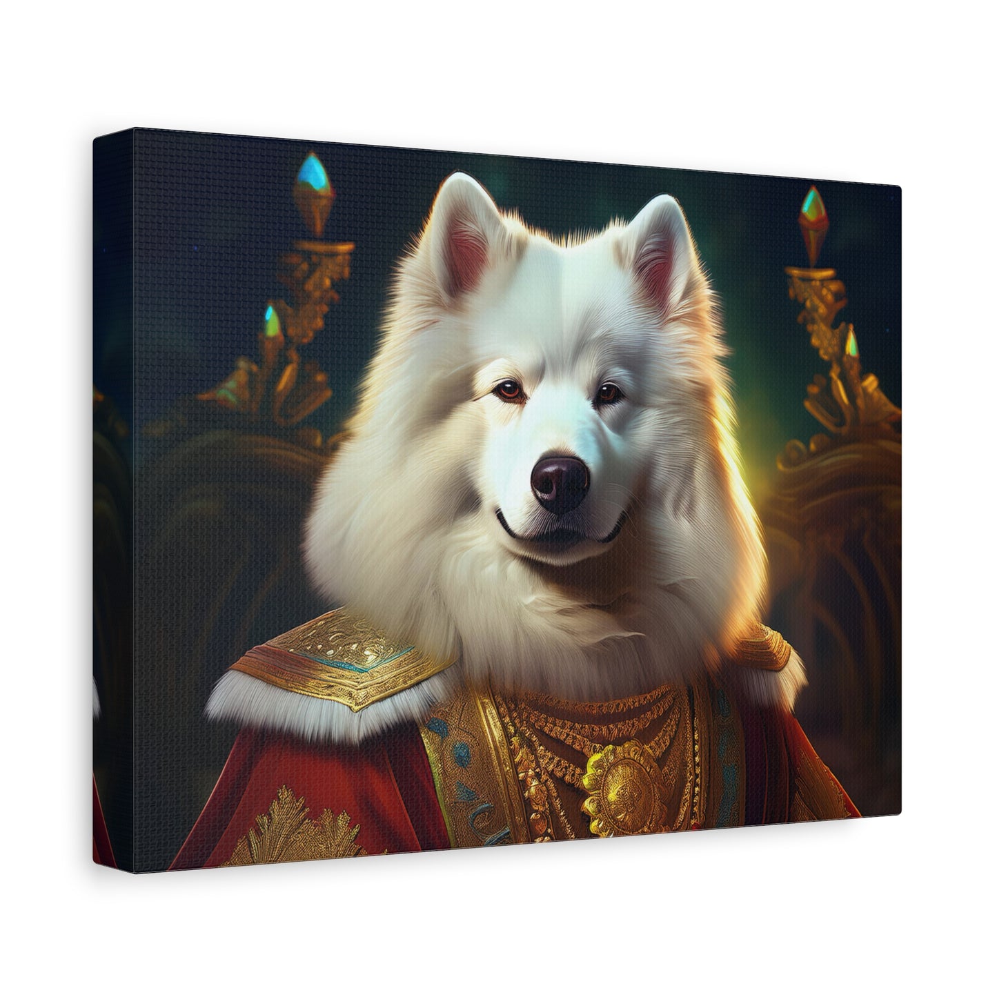 Samoyed Renaissance Pet Portrait on Canvas, wall art, wall print, dog portrait, dog art