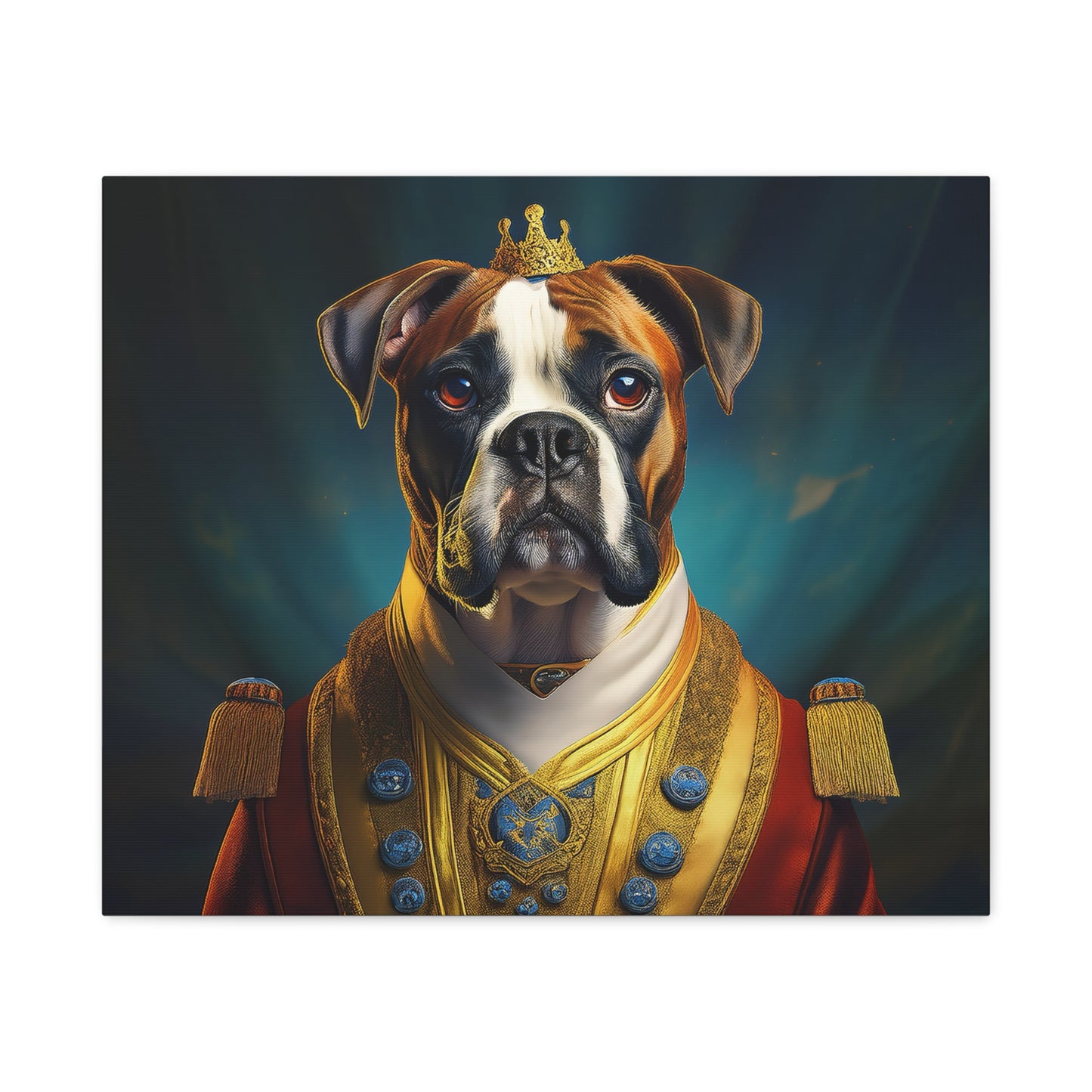 Boxer Renaissance Pet Portrait  on Canvas, wall art, wall print, dog portrait, dog art