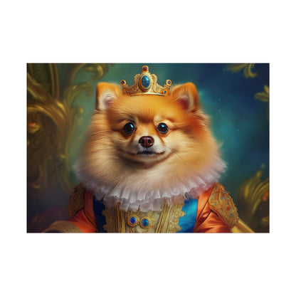 Pomeranian Renaissance Dog Portrait Art Print, Wall Decor Gift, Animal Lover Home Decor, Dog Wall Art