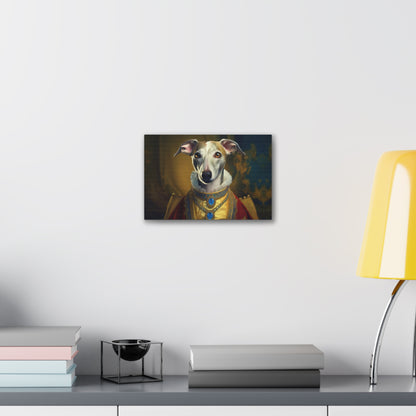 Whippet Pet Portrait Renaissance Print - Canvas, wall art, wall print, dog portrait, dog art