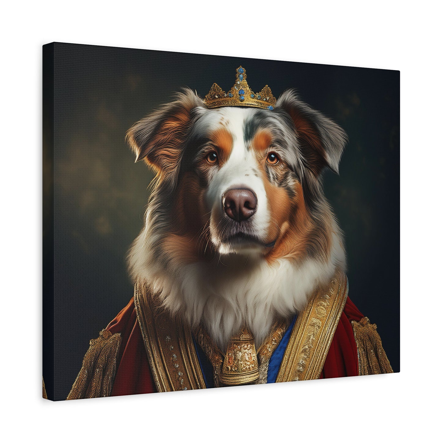 Australian Shepherd Pet Portrait Renaissance - Canvas, wall art, wall print, dog art, dog print