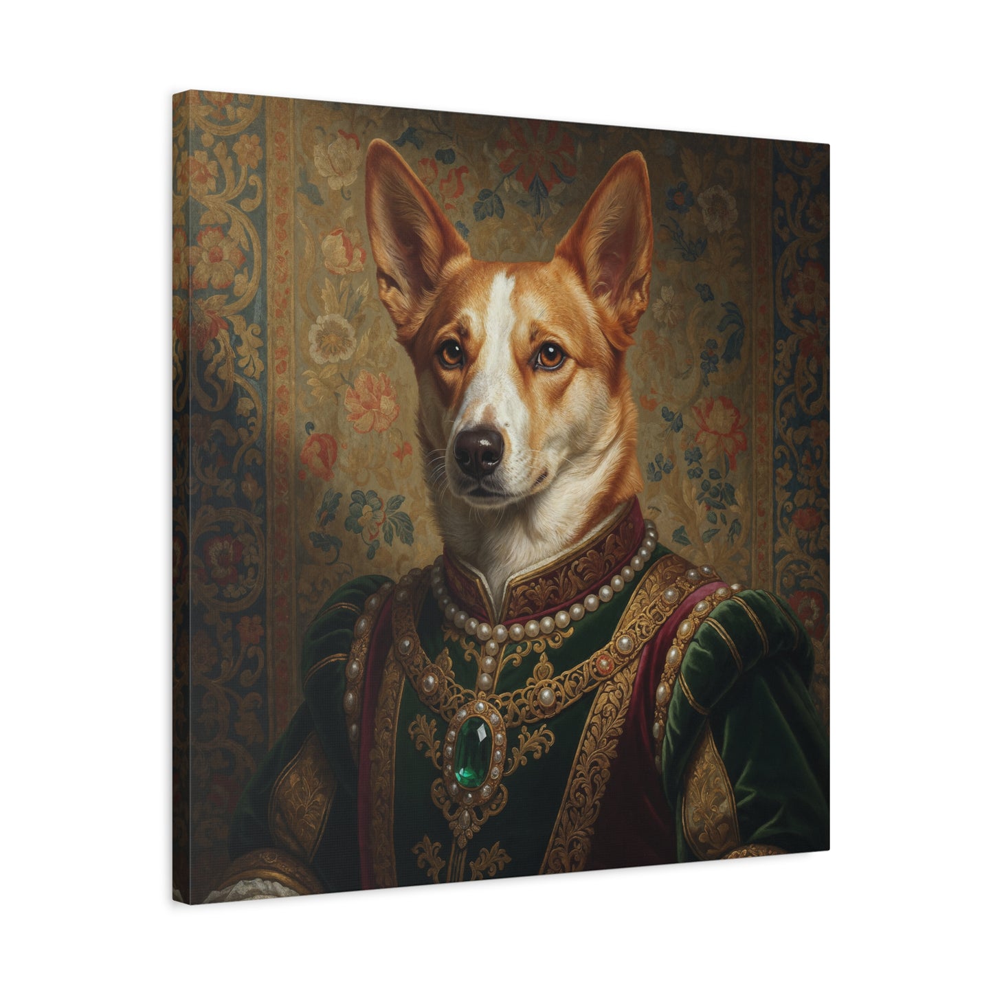Norweigan Lundehunde Renaissance Pet Portrait Canvas Print, Dog Art Decor, Pet Lover Gift, Unique Wall Art, Animal Portrait