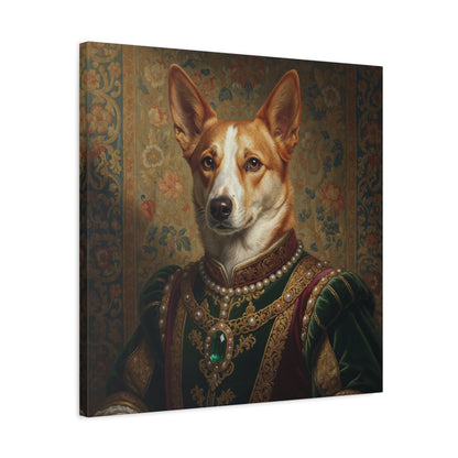 Norweigan Lundehunde Renaissance Pet Portrait Canvas Print, Dog Art Decor, Pet Lover Gift, Unique Wall Art, Animal Portrait