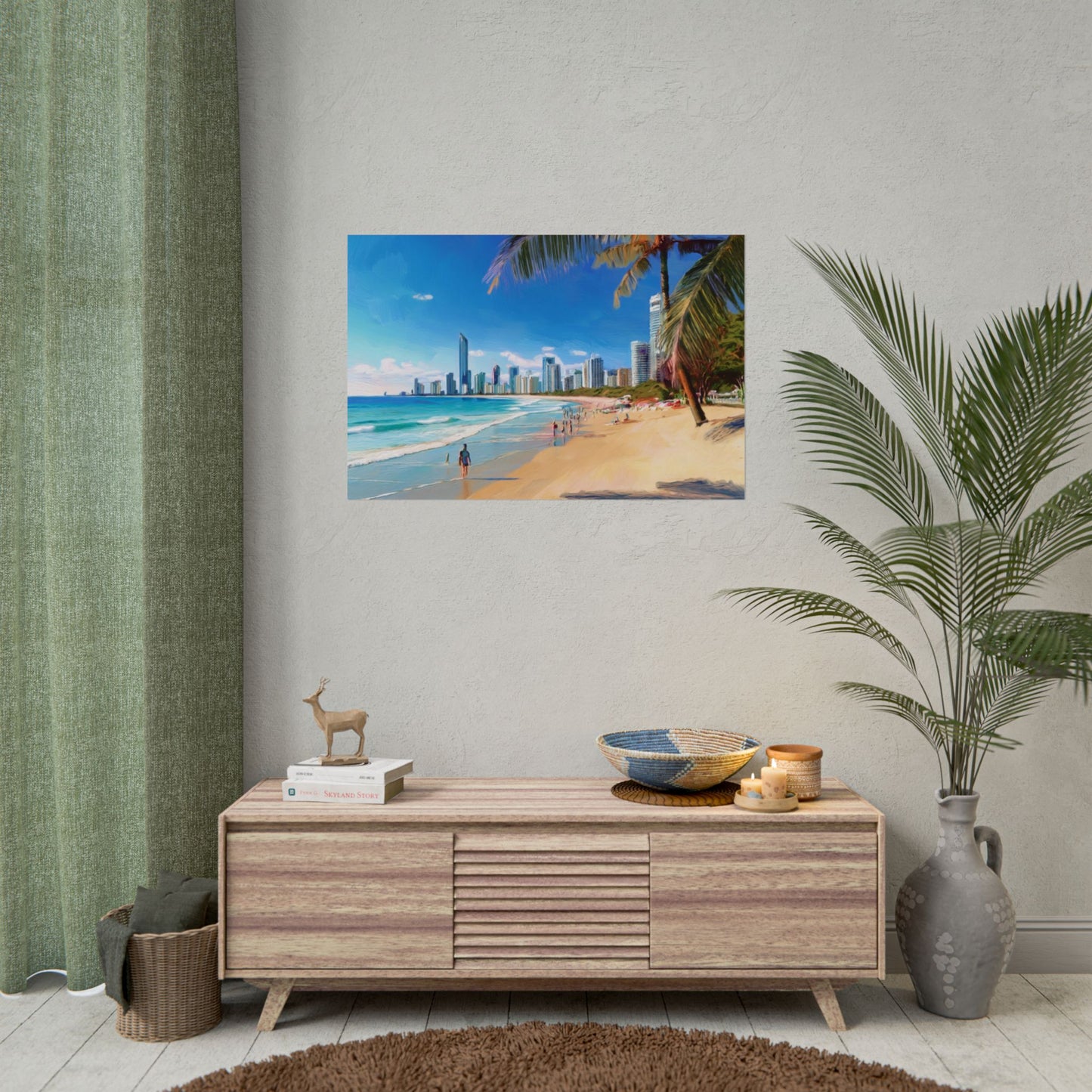Surfers Paradise Beach Australia Coastal Print | Style 1 | Wall Art | Wall Print