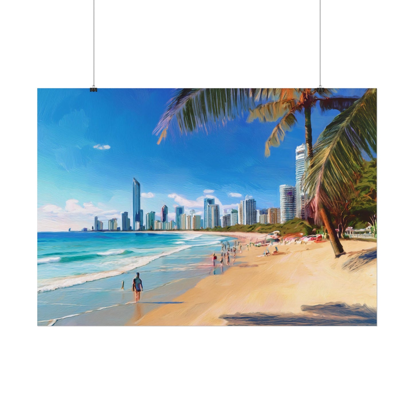 Surfers Paradise Beach Australia Coastal Print | Style 1 | Wall Art | Wall Print