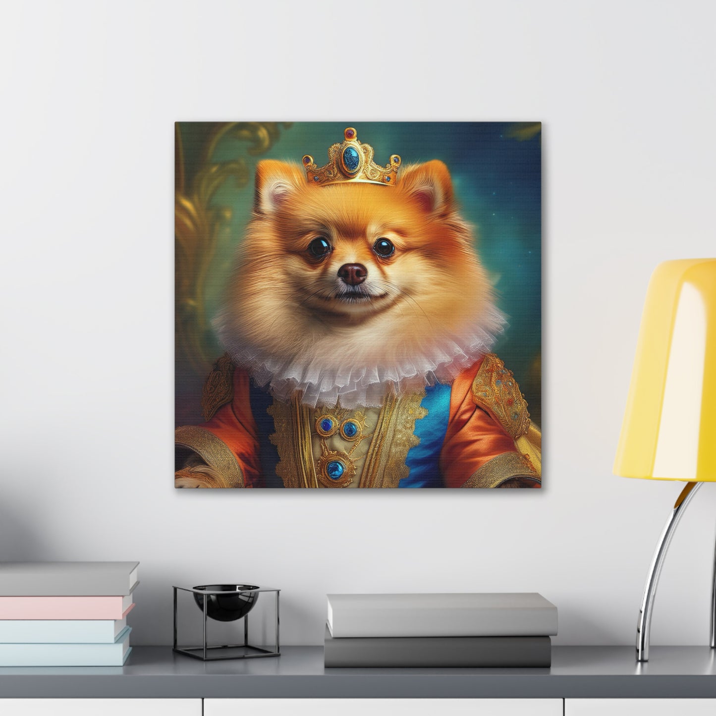 Pomeranian Renaissance Pet Portrait Canvas Print