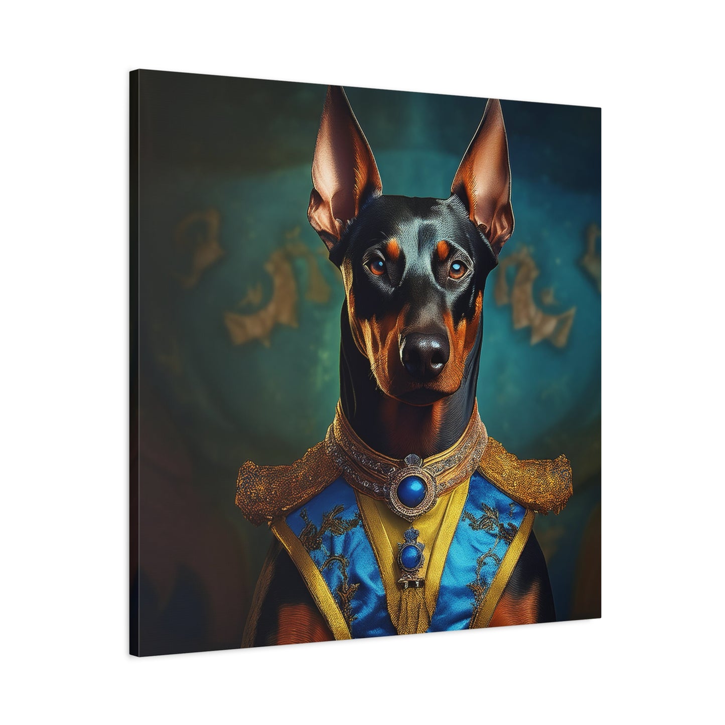 Doberman Pinscher Renaissance Pet Portrait on Canvas | wall art | wall print | Dog Art