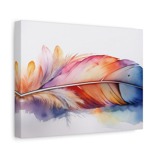 Rainbow Feather Watercolor Canvas Print - 3 | Elegant Wall Art & Prints | Unique Home Decor | Wall Print | Wall Art