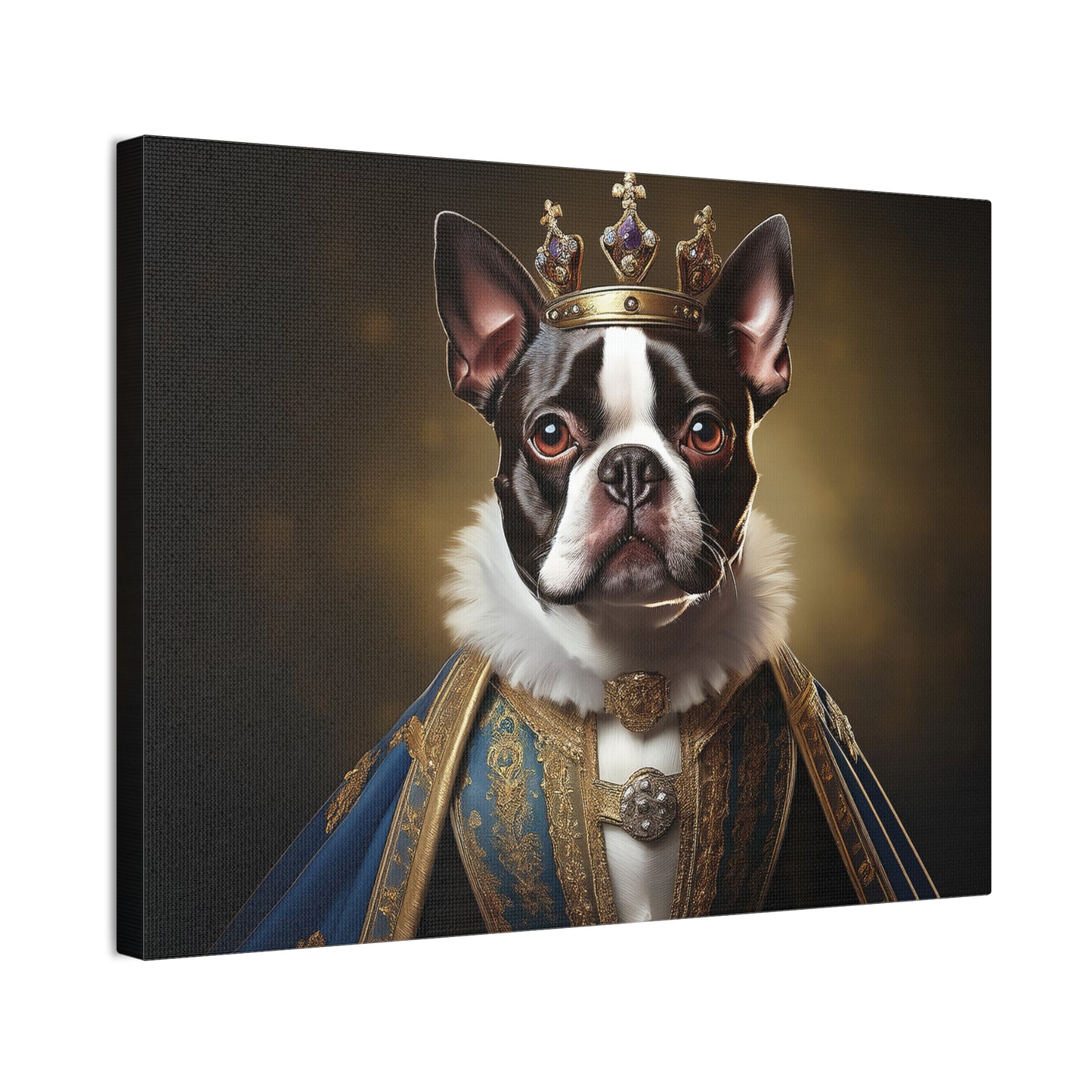 Boston Terrier Renaissance Pet Portrait on Canvas, wall print, wall art, dog portrait, dog art