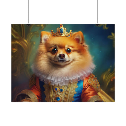 Pomeranian Renaissance Dog Portrait Art Print, Wall Decor Gift, Animal Lover Home Decor, Dog Wall Art