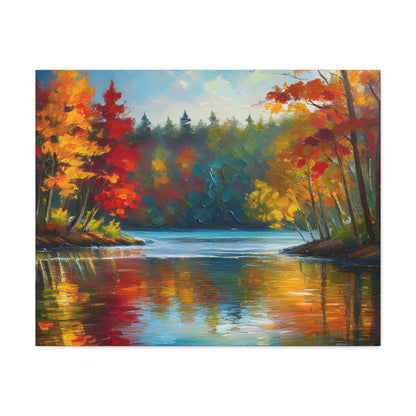 Fall Leaves on the Lake on Canvas | wall art |  wall print