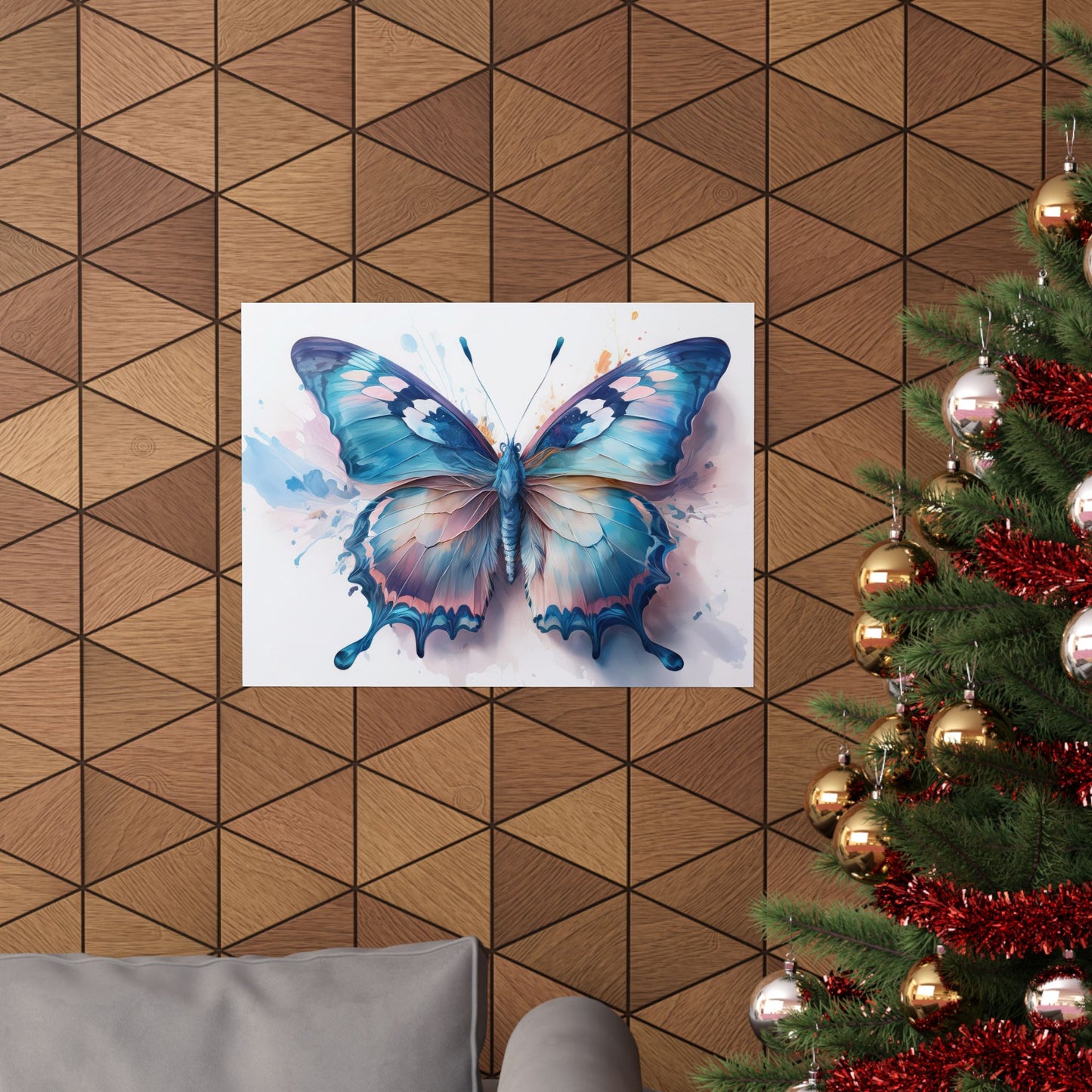 Teal, Blue & Pink Butterfly Alcohol Ink Wall Art |  Butterfly wall art | Wall Art | Wall Print