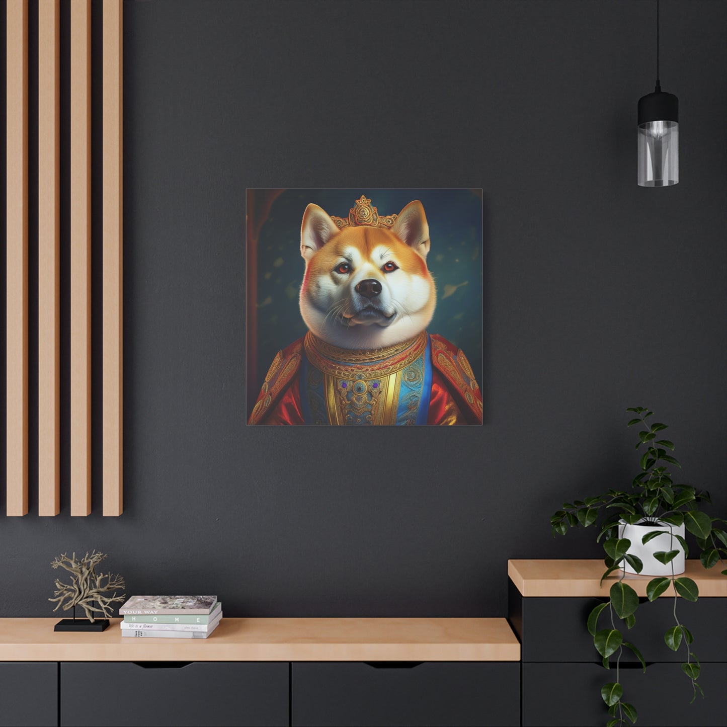 Shiba Renaissance Pet Portrait on Canvas, wall art, wall print, dog portrait, dog art