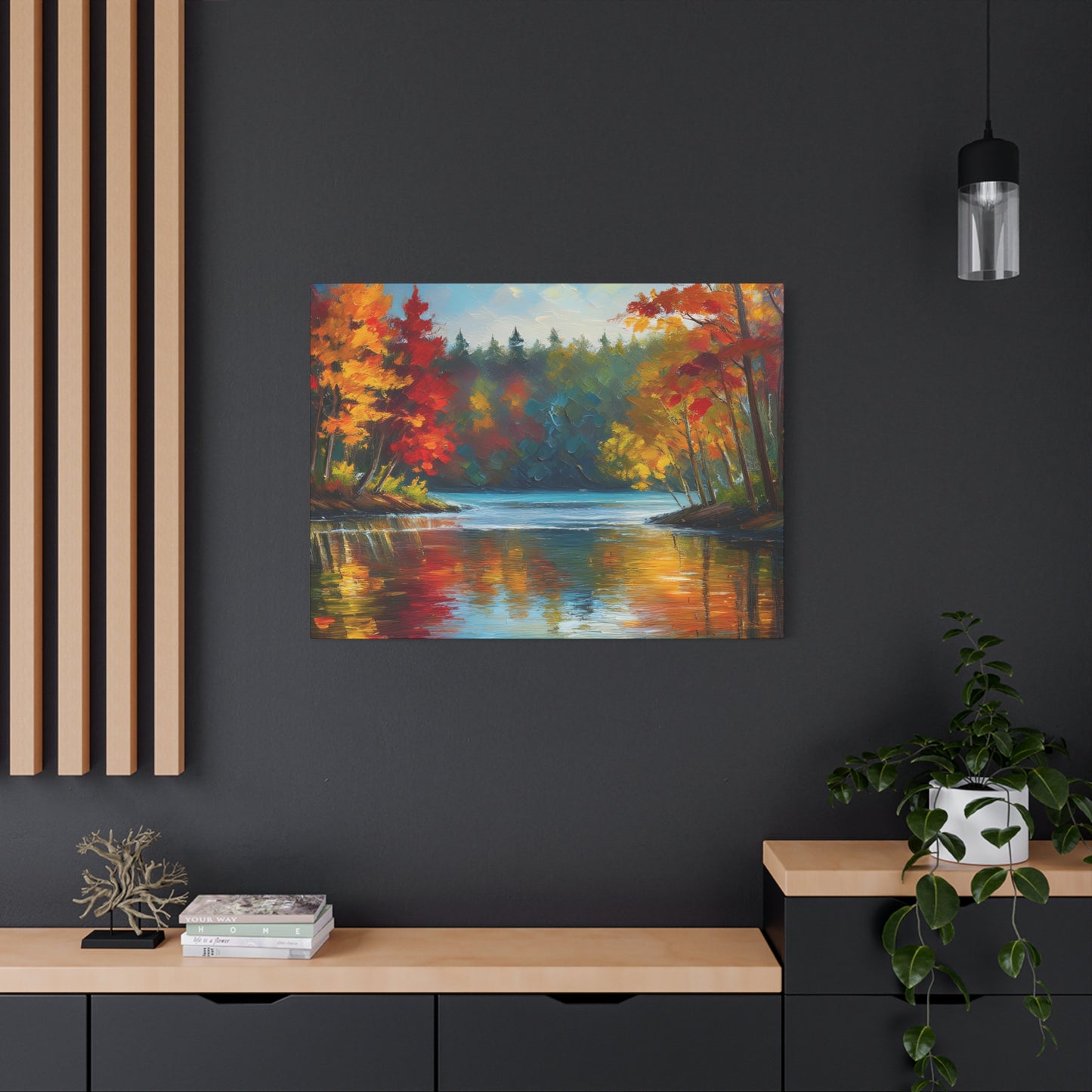 Fall Leaves on the Lake on Canvas | wall art |  wall print