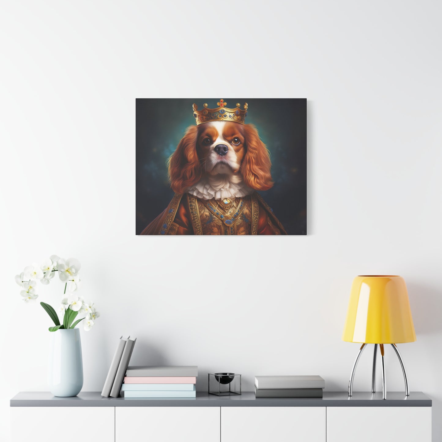 Cavalier King Charles Spaniel Renaissance Pet Portrait on Canvas | Wall art | wall print