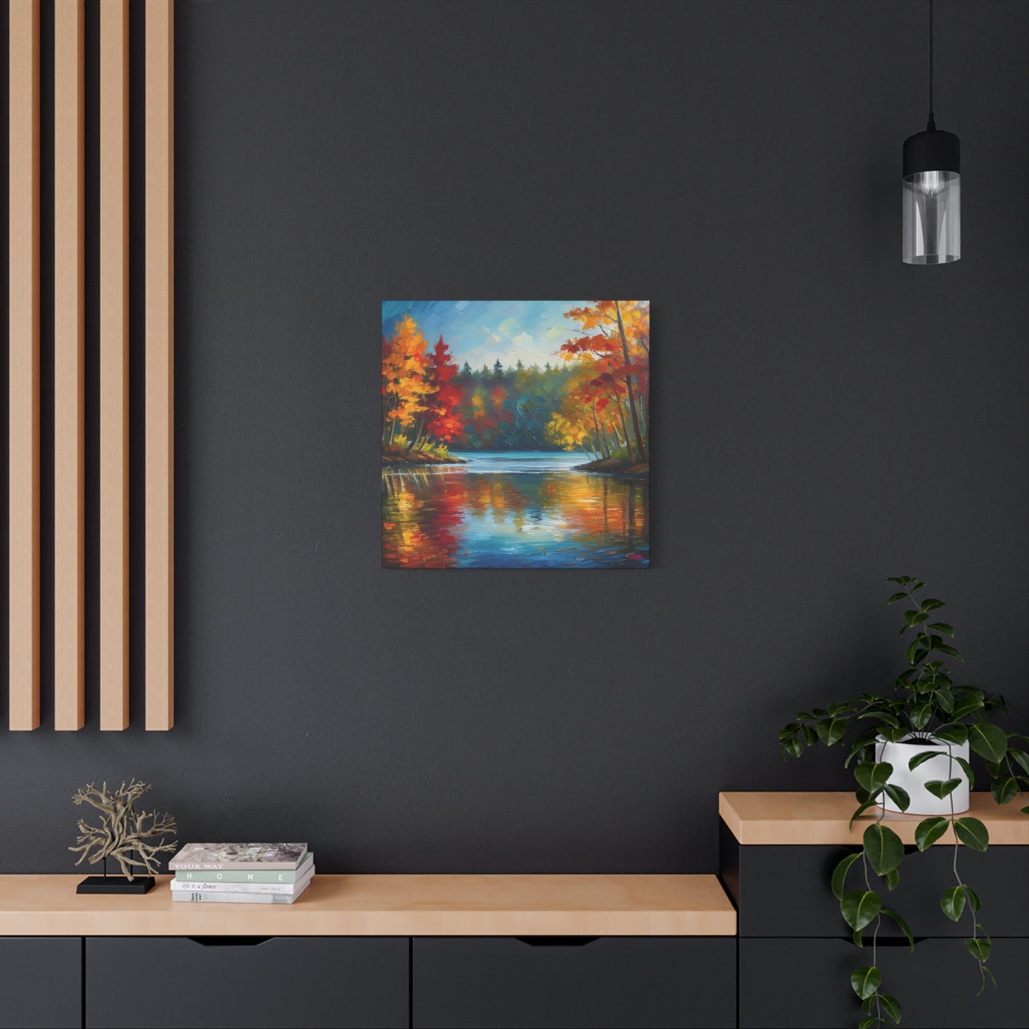 Fall Leaves on the Lake on Canvas | wall art |  wall print