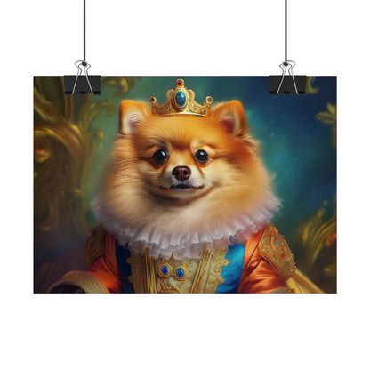 Pomeranian Renaissance Dog Portrait Art Print, Wall Decor Gift, Animal Lover Home Decor, Dog Wall Art
