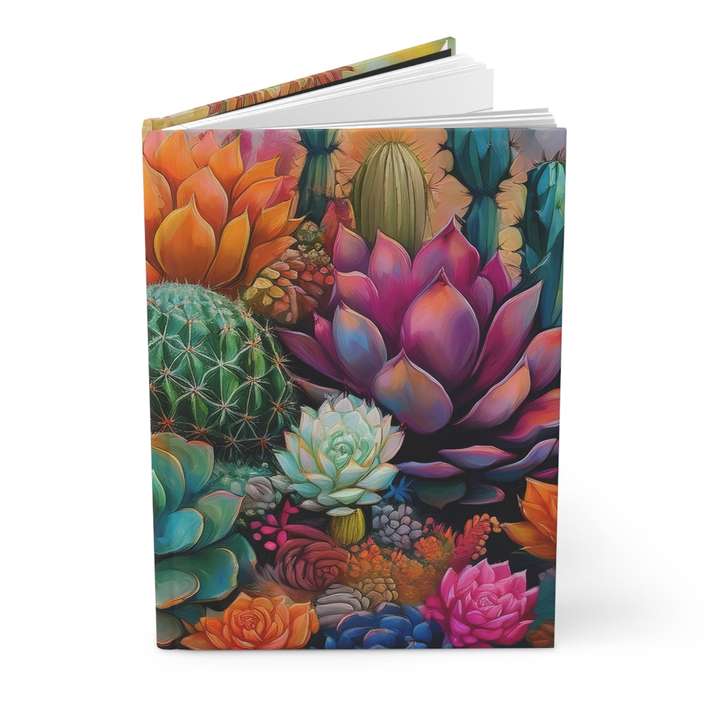 Cacti & Succulents Rainbow Hardcover Journal (Style 1), Writing Notebook, Diary, Sketchbook, Dream Journal