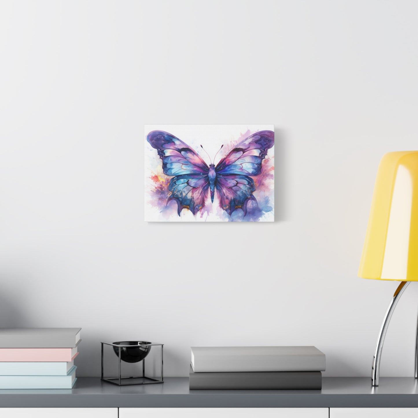 Blue & Purple Butterfly Alcohol Ink Canvas Art | Butterfly Decor | Wall Art | Wall Print