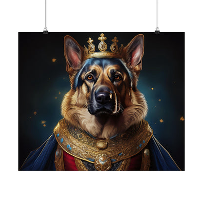 German Shepherd Renaissance Dog Portrait Art Print, Wall Decor Gift, Animal Lover Home Decor, Dog Wall Art