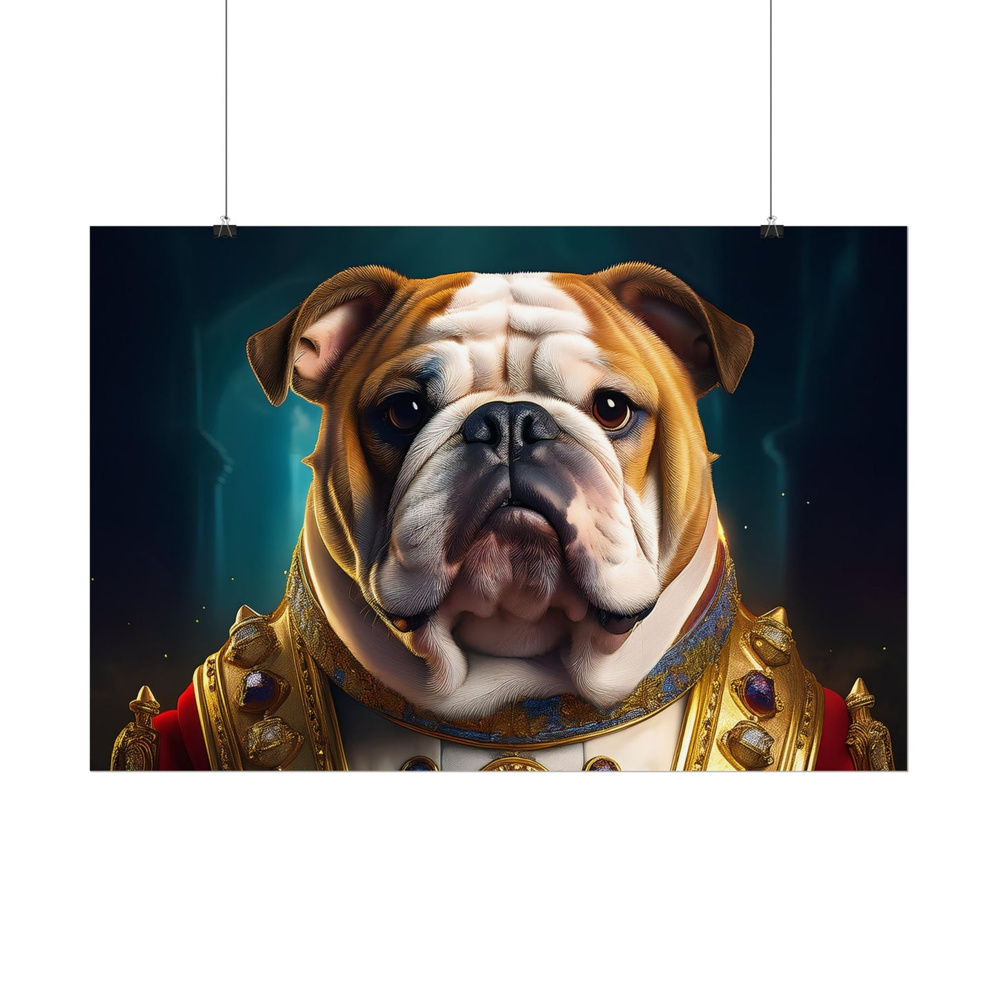 English Bulldog Renaissance  Dog Pet Portrait Print | Wall Art | Wall Print