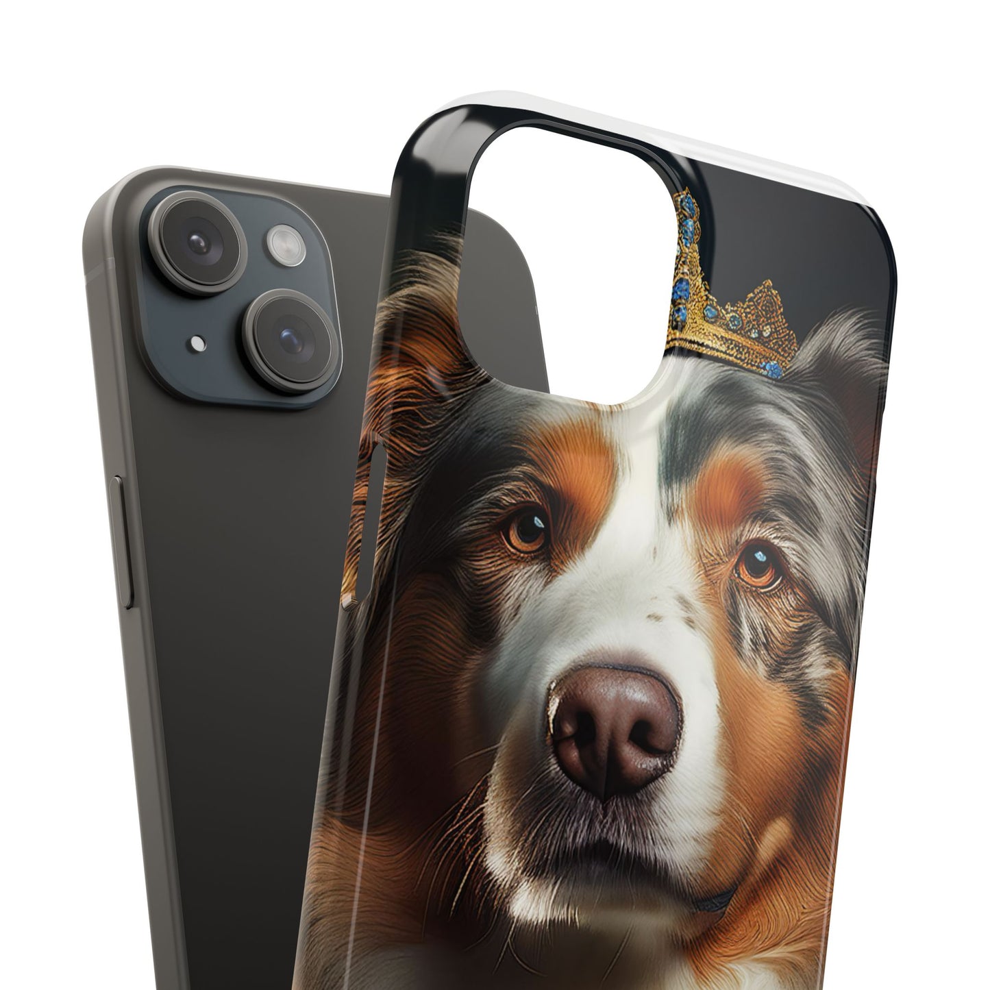 Australian Shepherd Renaissance Dog Portrait Slim Phone Case