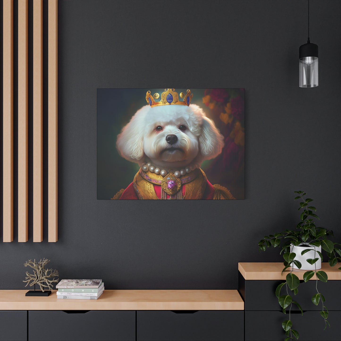 Bichon Frise Renaissance Pet Portrait on Canvas | Wall art | wall print | Dog Art