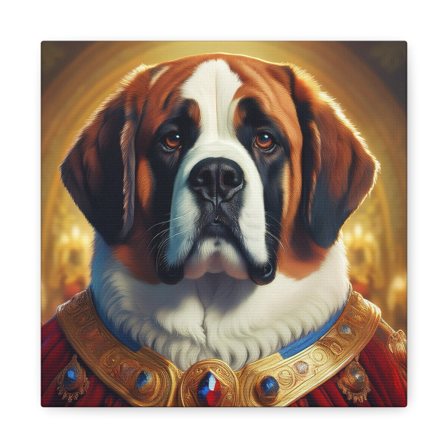 St Bernard Renaissance Portrait - Premium Canvas Wall Art, Dog Portrait, Unique Wall Print