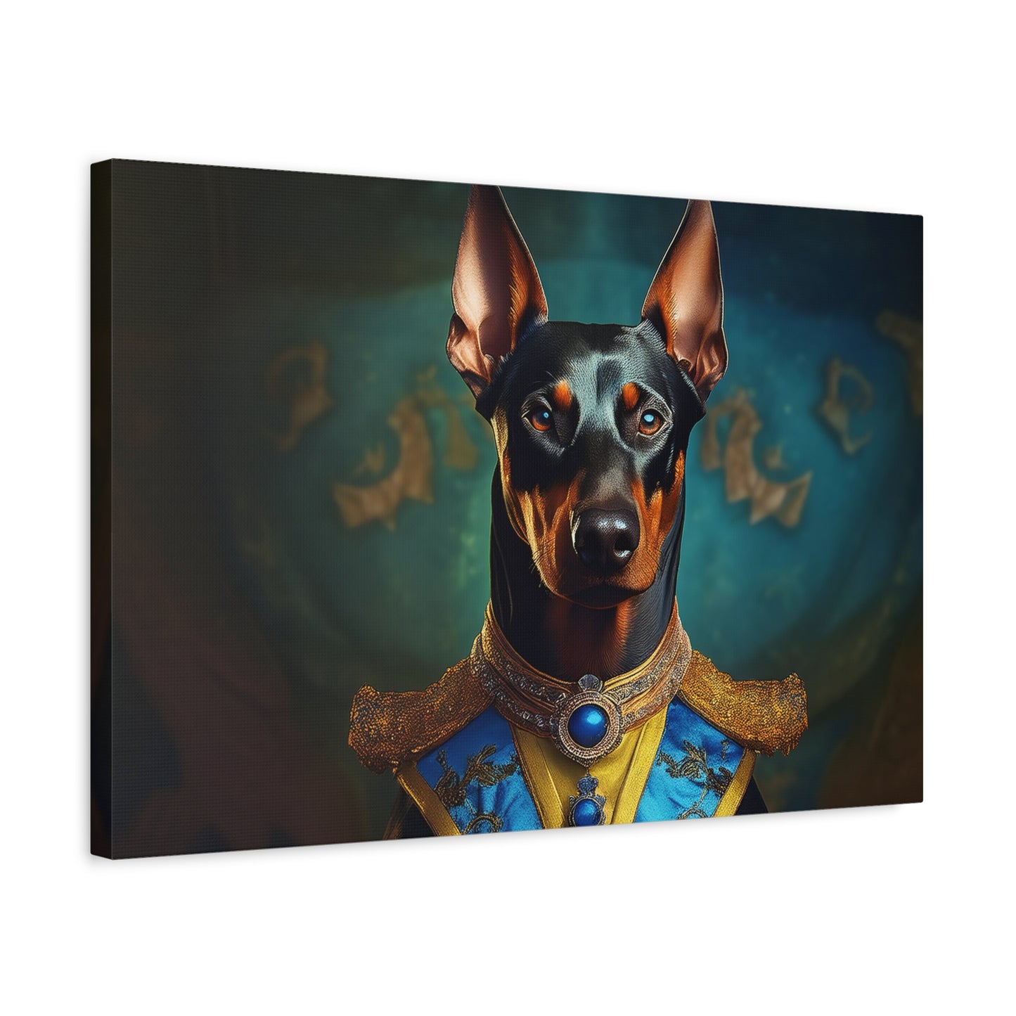 Doberman Pinscher Renaissance Pet Portrait on Canvas | wall art | wall print | Dog Art