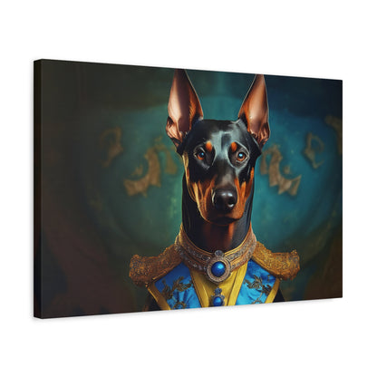 Doberman Pinscher Renaissance Pet Portrait on Canvas | wall art | wall print | Dog Art