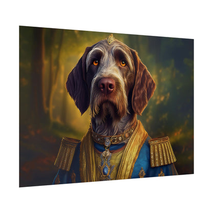 German Wirehaired Pointer Renaissance Pet Portrait Print, Pointer, Dog Lover Wall Art,  Dog Memorial Gift, wall art, wall print, dog print