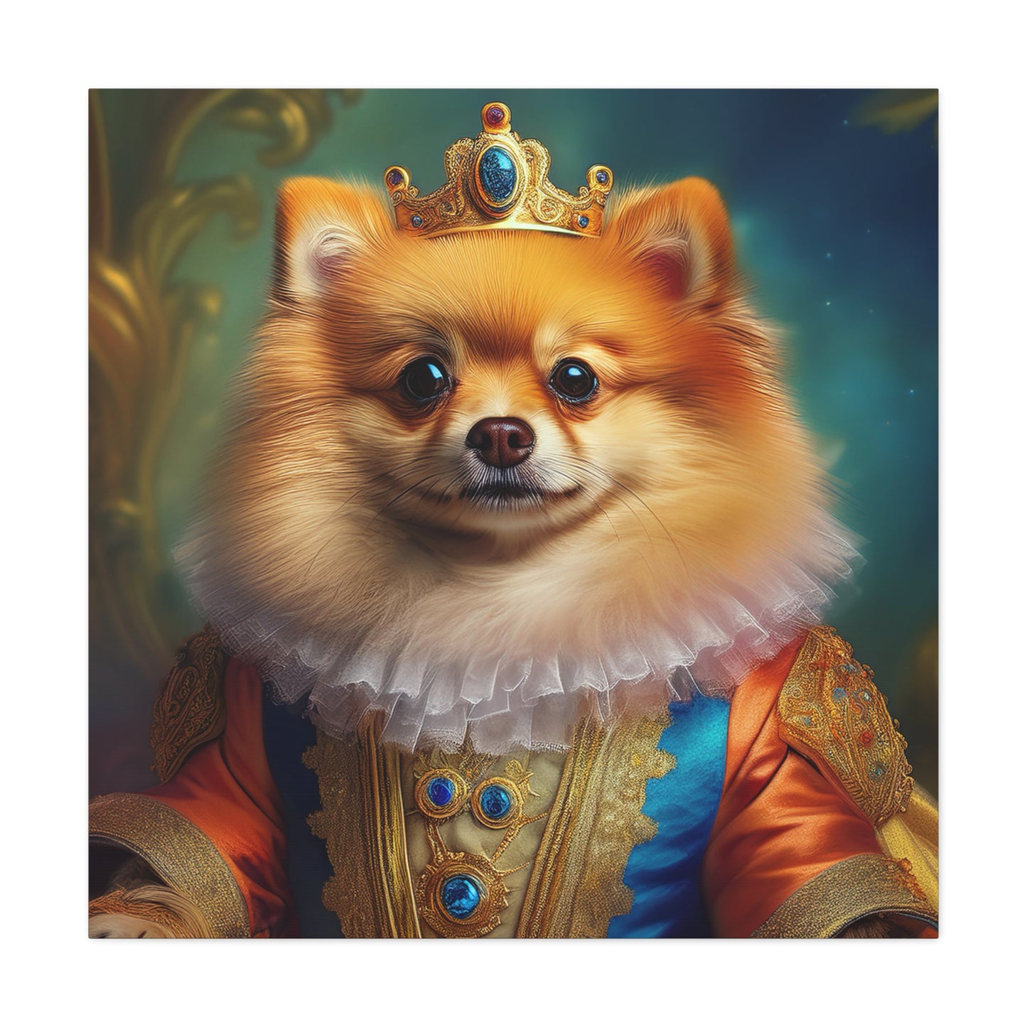 Pomeranian  Renaissance  Pet Portrait - Canvas - dog art, dog portait, wall art, wall print