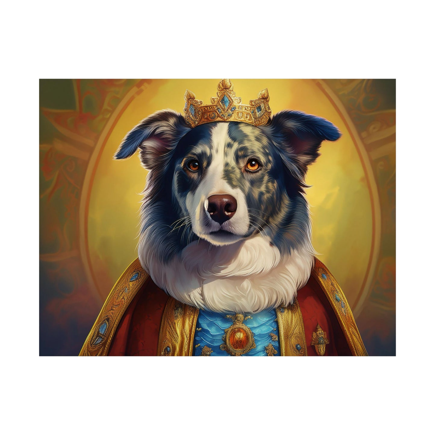 Border Collie Dog Renaissance Pet Portrait Print, Animal Lover gift, wall art, wall print, dog art