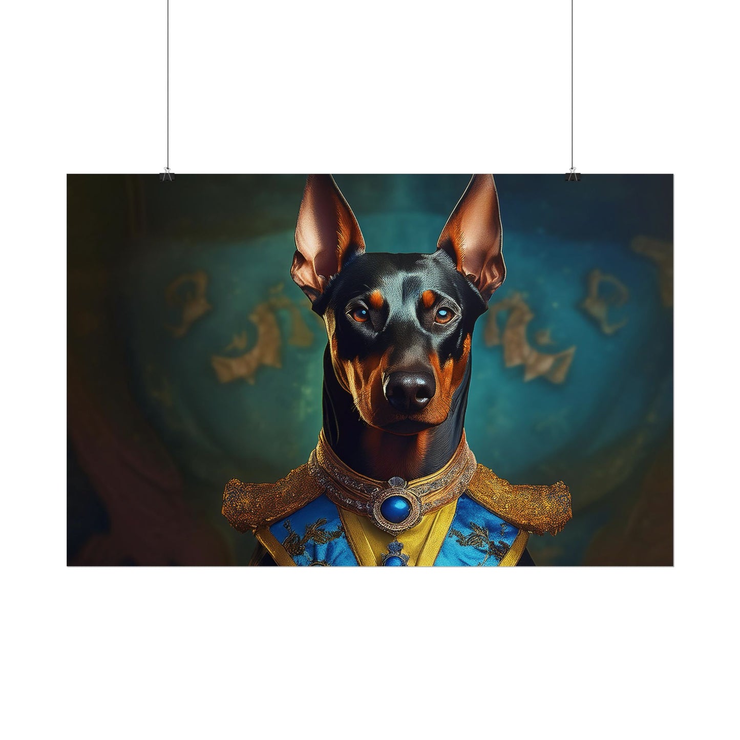 Doberman Pinscher Renaissance  Dog Pet Portrait Print | Wall Art | Wall Print | Dog Art