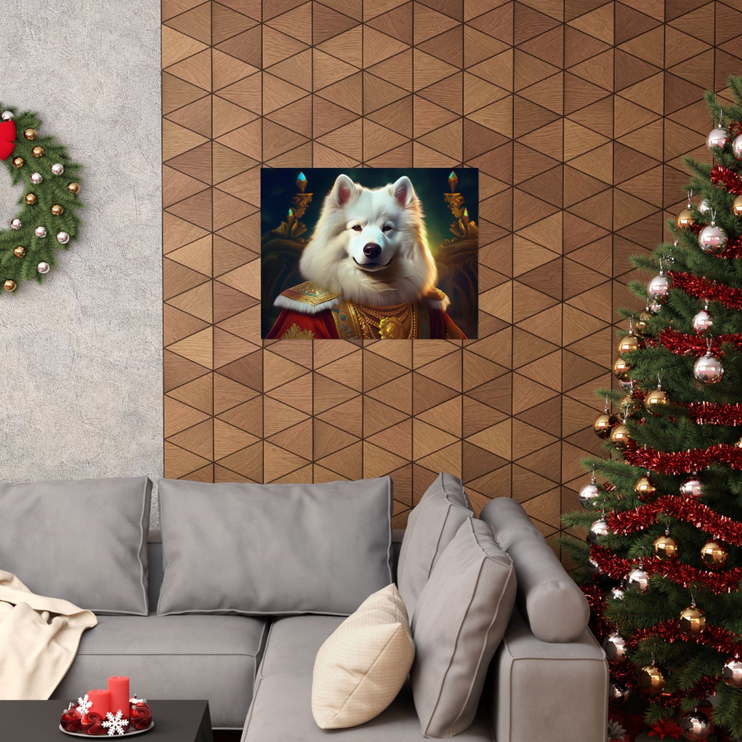 Samoyed Renaissance Pet Portrait Print, Dog Lover Wall Art, wall art, wall print