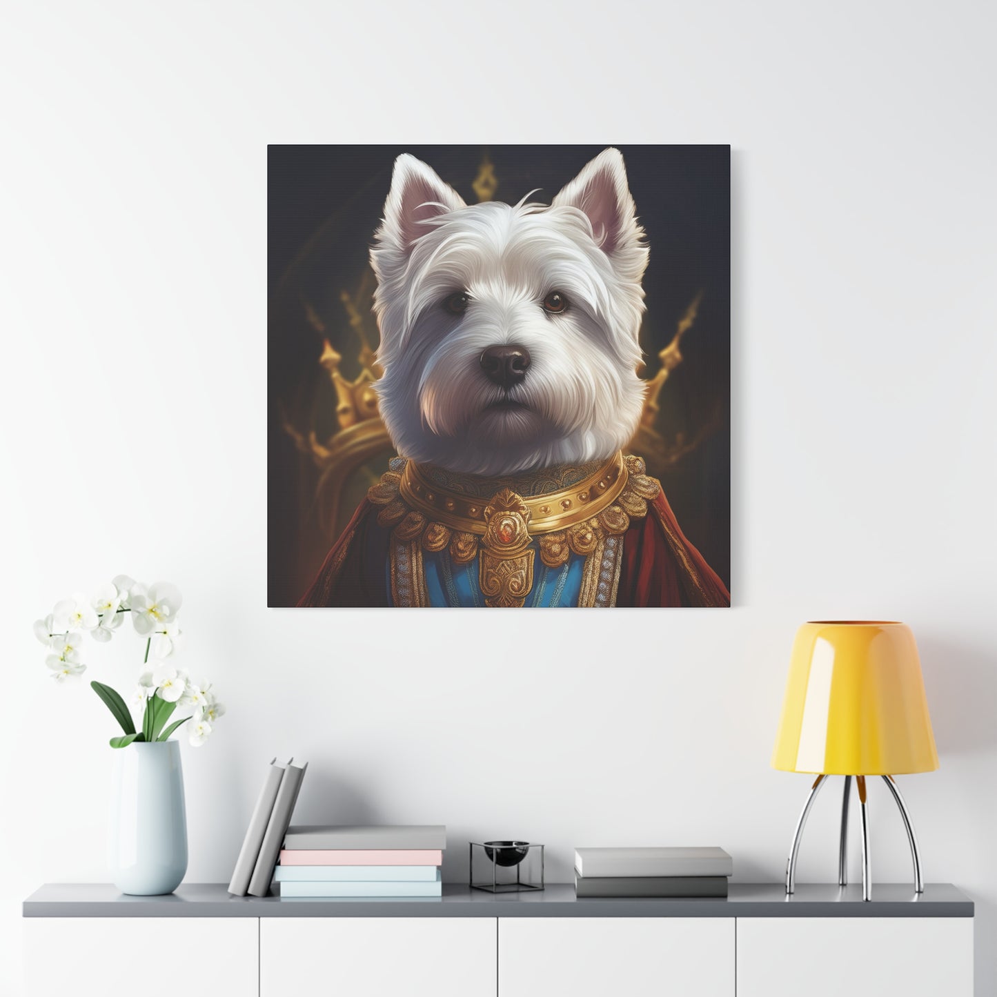 West Highland White Terrier Pet Portrait Renaissance - Canvas, wall art, wall print, dog portrait, dog art